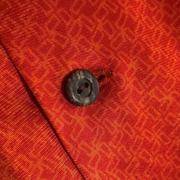 Vintage 1970s Hawaiian 🌺 made Aloha Shirt w/majestic Swan 🦢 in poppy orange - Picture 9 of 12